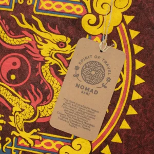 Nomad Sari Stonewashed bomulls-T-shirt med drakmandala i vinrött XL - produktbild 2