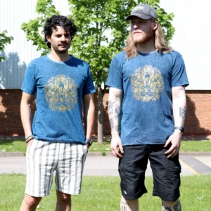 Nomad Sari Stonewashed bomulls-T-shirt med Hamsa-motiv blå XL - produktbild 3