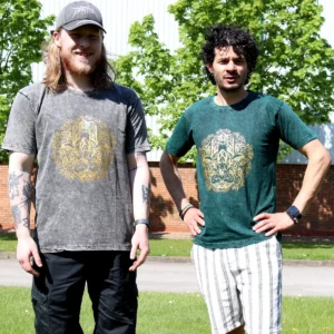 Nomad Sari Stonewashed bomulls-T-shirt med Hamsa-motiv mörkgrå XL - produktbild 3