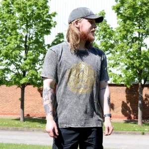 Nomad Sari Stonewashed bomulls-T-shirt med Hamsa-motiv mörkgrå XL - produktbild 4