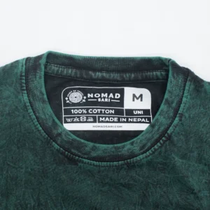 Nomad Sari Stonewashed bomulls-T-shirt med Livets träd i grön färg, storlek medium - produktbild 2