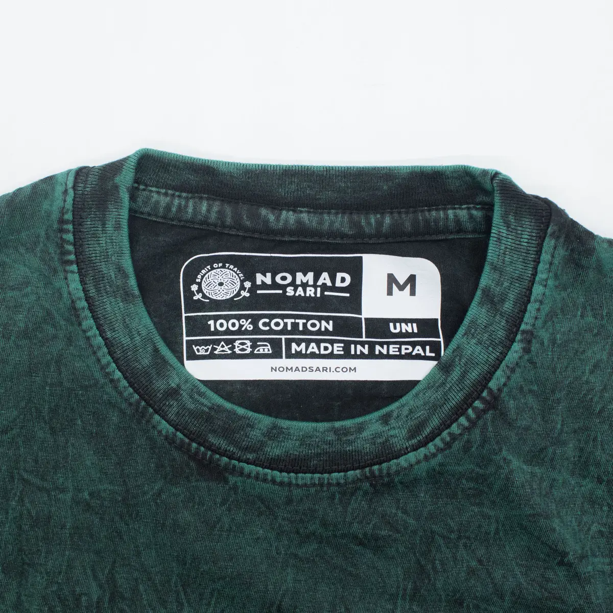 Nomad Sari Stonewashed bomulls-T-shirt med Livets träd i grön färg, storlek medium - produktbild 2