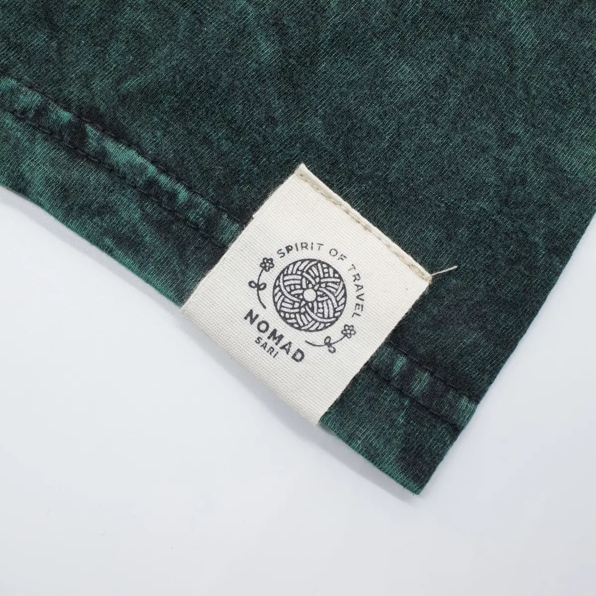 Nomad Sari Stonewashed bomulls-T-shirt med Livets träd i grön färg, storlek Small - produktbild 3