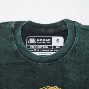 Nomad Sari Stonewashed bomulls-T-shirt med Livets träd i grön färg, storlek Small - produktbild 6