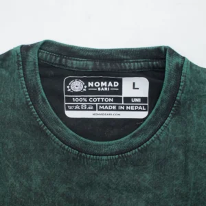 Nomad Sari Stonewashed bomulls-T-shirt med Livets träd i grön storlek Large - produktbild 3