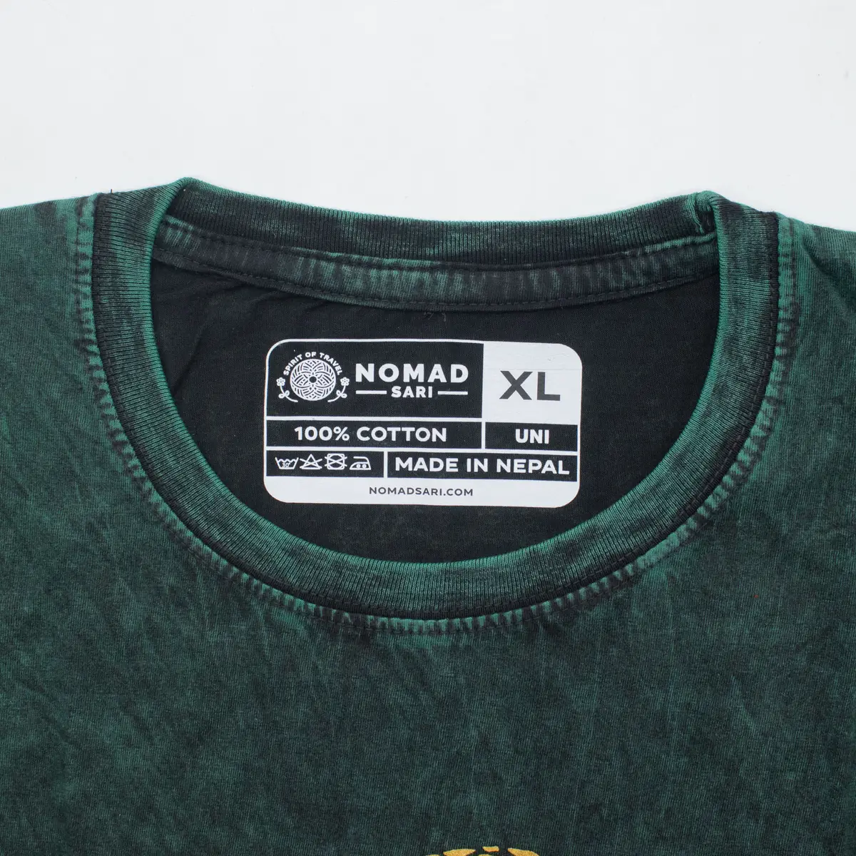Nomad Sari Stonewashed bomulls-T-shirt med Livets träd i grön XL - produktbild 6