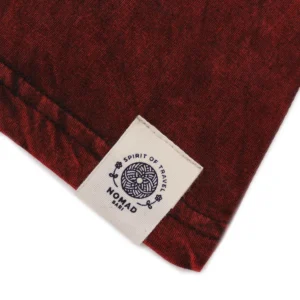 Nomad Sari Stonewashed bomulls-T-shirt med mandalamönster i vinrött, storlek Large - produktbild 4