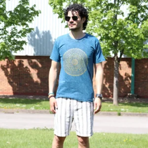 Nomad Sari Stonewashed bomulls-T-shirt med mandalamotiv blå small - produktbild 2