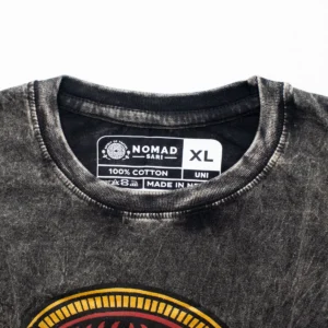 Nomad Sari Stonewashed bomulls-T-shirt med Rebel-motiv, kolgrå, XL - produktbild 4