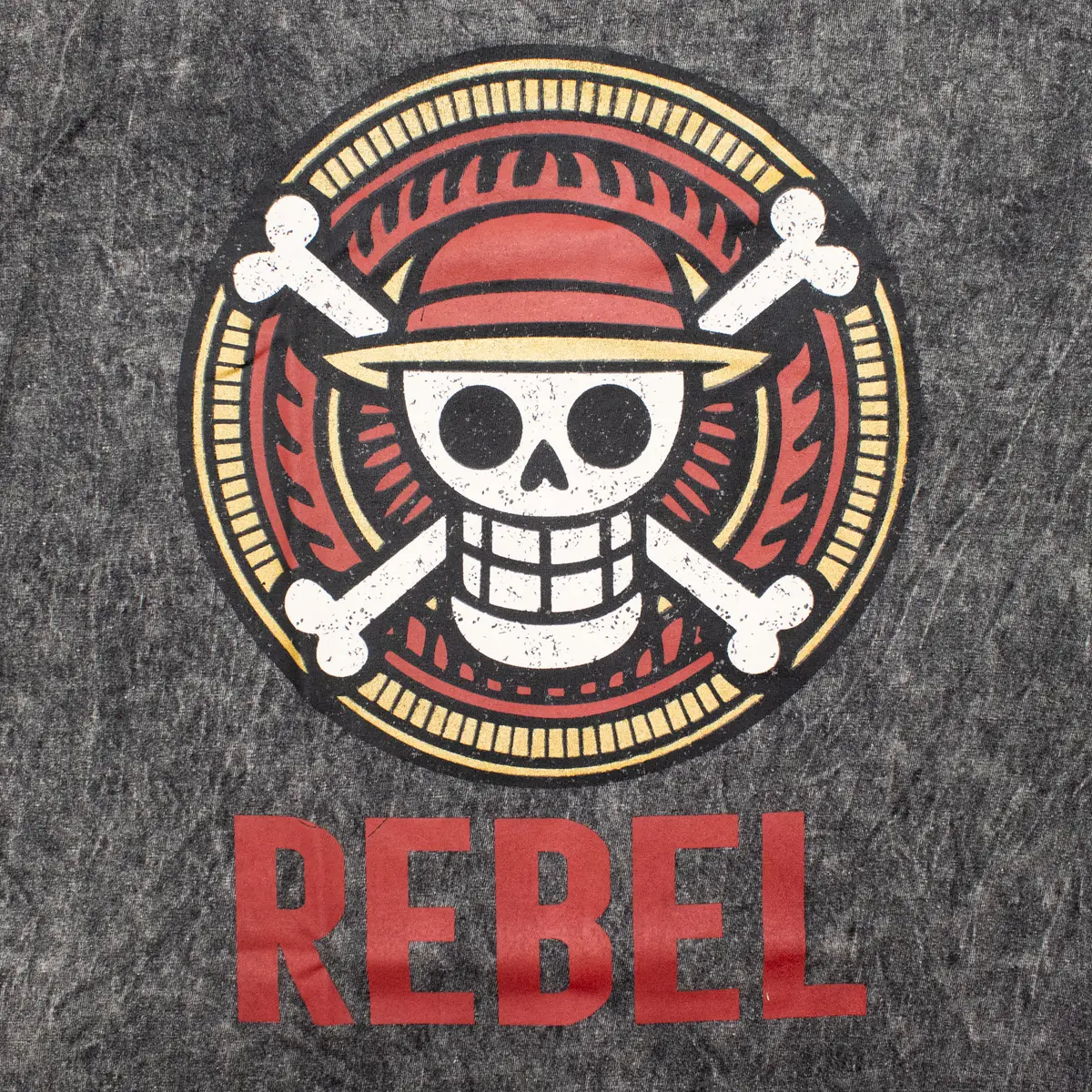 Nomad Sari Stonewashed bomulls-T-shirt med Rebel-tryck, kolgrå, small - produktbild 2
