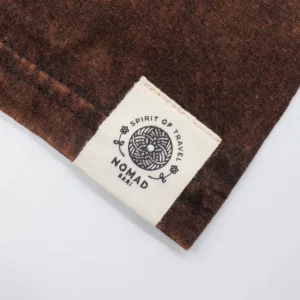 Nomad Sari Stonewashed bomulls-T-shirt med sol- och zodiakmotiv i brun färg - produktbild 6