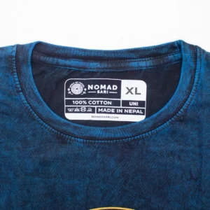 Nomad Sari Stonewashed bomulls-T-shirt med Stay Wild Moon Child-motiv blå XL - produktbild 2