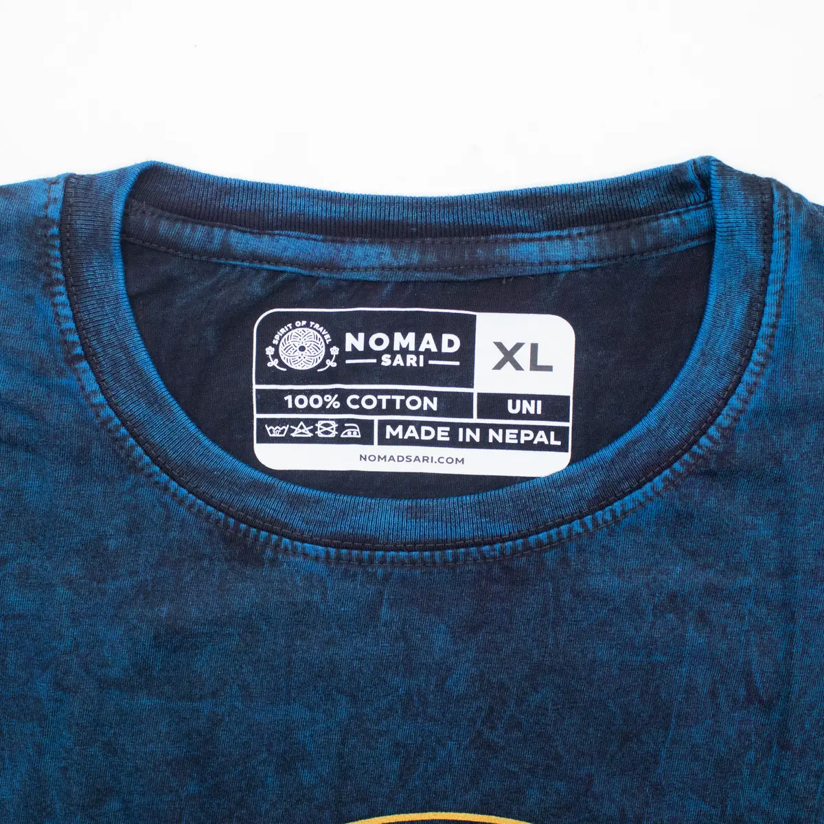 Nomad Sari Stonewashed bomulls-T-shirt med Stay Wild Moon Child-motiv blå XL - produktbild 2