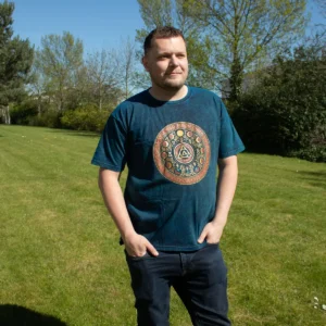 Nomad Sari Stonewashed bomulls-T-shirt med Stay Wild Moon Child-motiv blå XL - produktbild 4