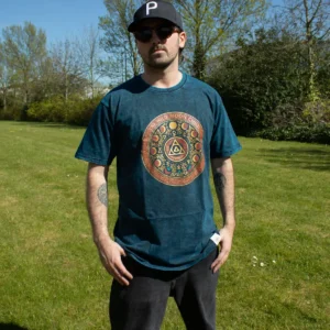Nomad Sari Stonewashed bomulls-T-shirt med Stay Wild Moon Child-tryck blå storlek Large - produktbild 2