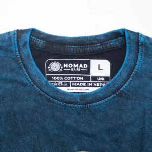 Nomad Sari Stonewashed bomulls-T-shirt med Stay Wild Moon Child-tryck blå storlek Large - produktbild 3