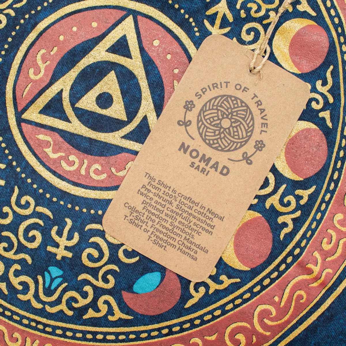 Nomad Sari Stonewashed bomulls-T-shirt med Stay Wild Moon Child-tryck i blått - produktbild 5