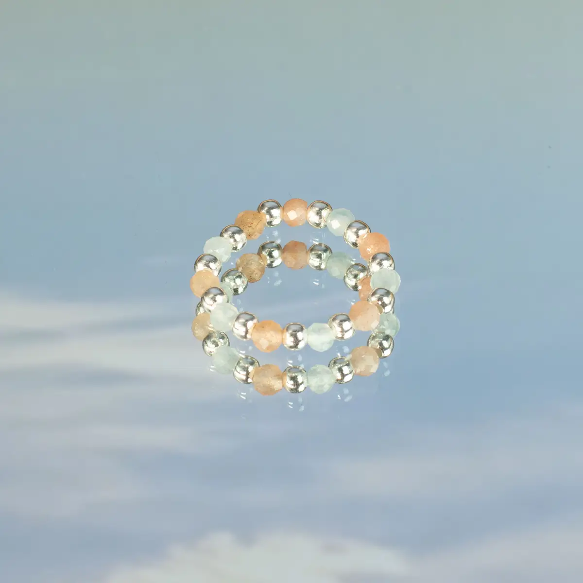 Nymf Naturinspirerat Ädelstensring Set Sea Sunset - produktbild 9