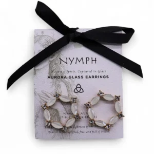 Nymph Aurora Glasörhängen i rostfritt stål och glas - produktbild 4