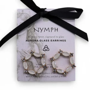 Nymph Aurora Glasörhängen i rostfritt stål och glas - produktbild 5