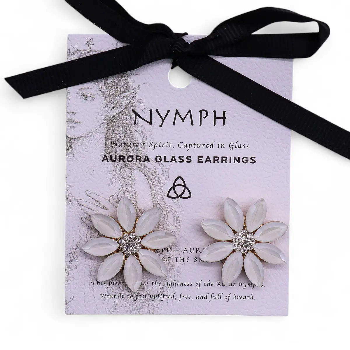 Nymph Aurora Glasörhängen med Blommotiv - produktbild 6