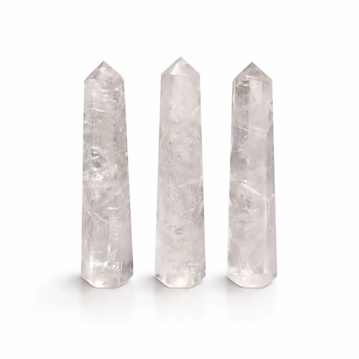 Obeliskformad spets i klar kvarts cirka 11 cm - produktbild 2