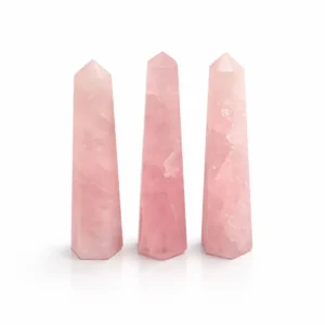 Obeliskformad spets i rosenkvarts cirka 11 cm - produktbild 4