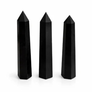 Obeliskformad spets i svart turmalin cirka 17 cm - produktbild 3