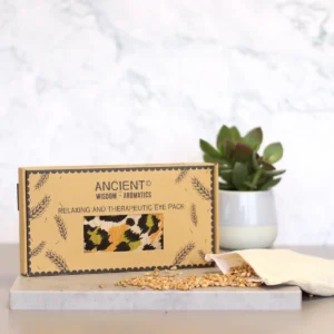 Ögonkudde i bomull med lavendel och vete i presentförpackning - nattleopardmönster - produktbild 3