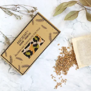Ögonkudde i bomull med lavendel och vete i presentförpackning - nattleopardmönster - produktbild 4