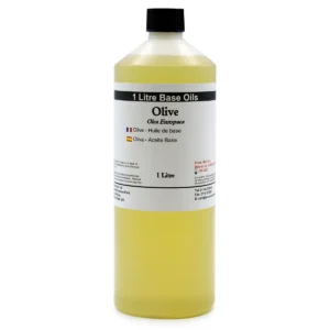 Flaska med 1 liter olivolja basolja för hudvård och aromaterapi