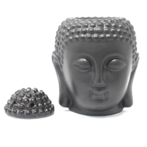 Oljebrännare i keramik med Buddha-huvud, svart - produktbild 4