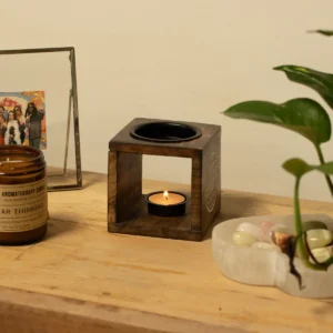 Oljebrännare i mangoträ med Livets blomma - produktbild 5
