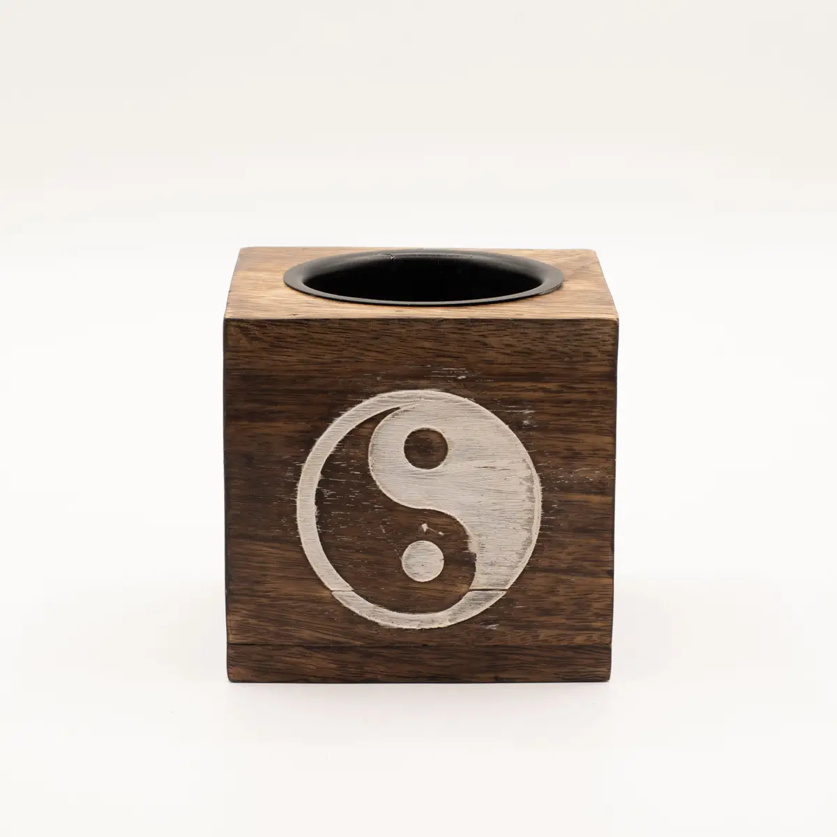 Oljebrännare i mangoträ med Yin Yang-motiv - produktbild 2