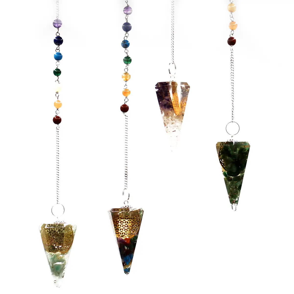 Orgonitkraft Chakra-pendel med Livets blomma - produktbild 2