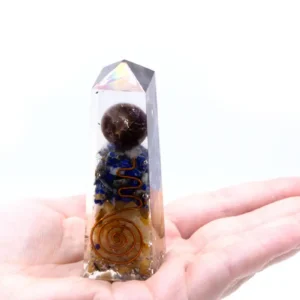 Orgonitobelisk med koppar, lapis och gul aventurin 90x25 mm - produktbild 2