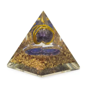 Orgonitpyramid med ametist och kopparflisor 7x6 cm - produktbild 3