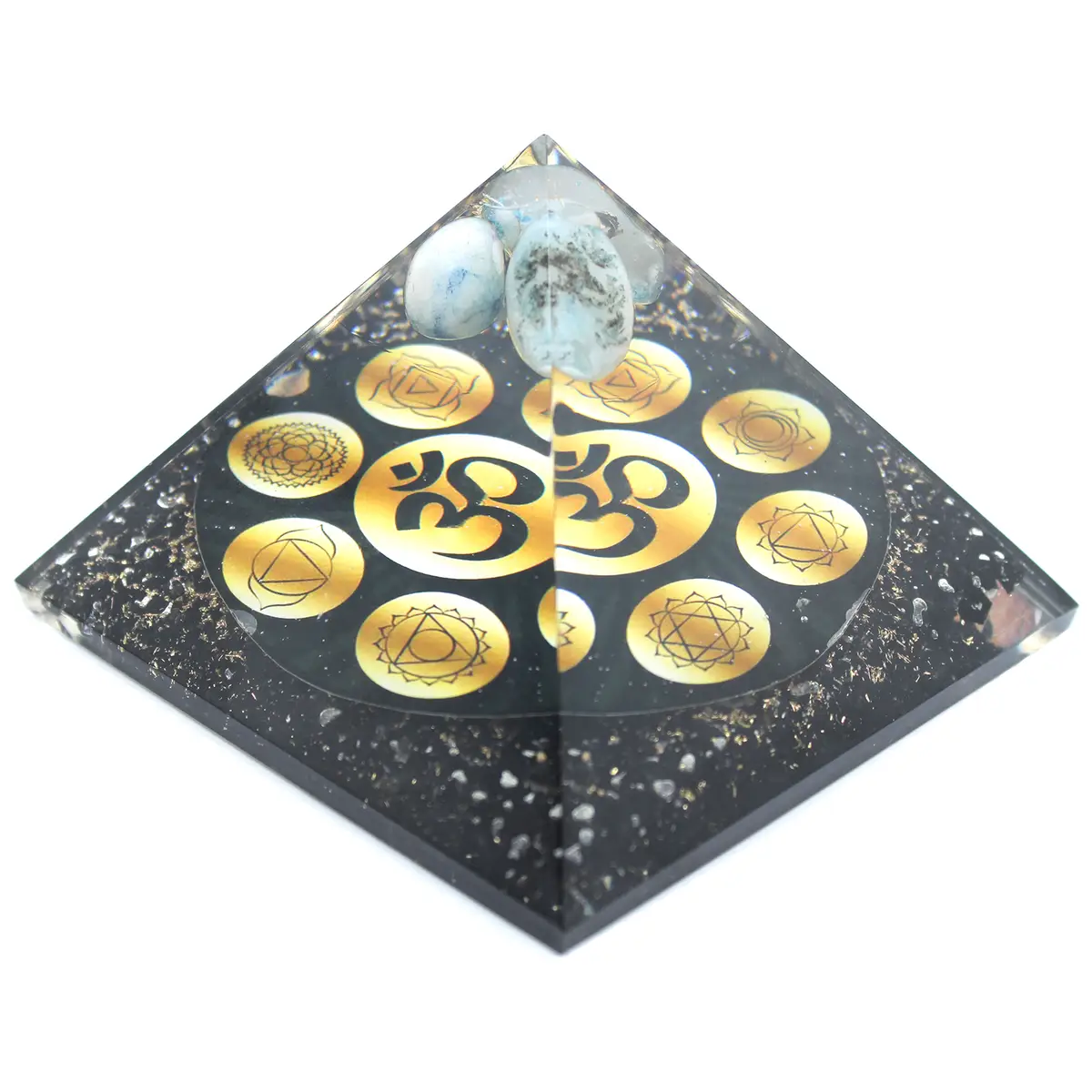 Orgonitpyramid Midnight Om Chakra 90 mm - produktbild 3