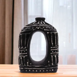 Oval keramikvas i chokladfärg 23 cm - produktbild 2