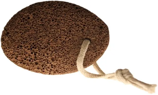 Oval vulkanisk lavasten med snöre för fotvård och exfoliering