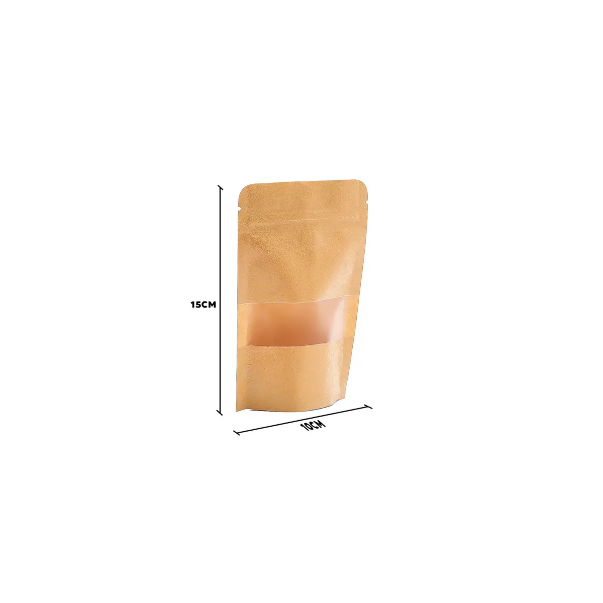 Papperspåsar med fönster i kraftpapper 10x16 cm, 10-pack - produktbild 3