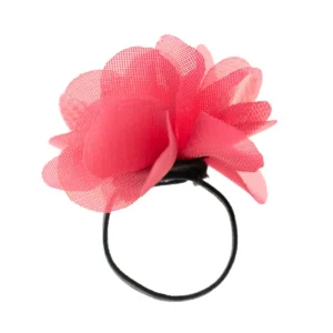 Rosa chiffongblomma på elastisk parfymblomsterring