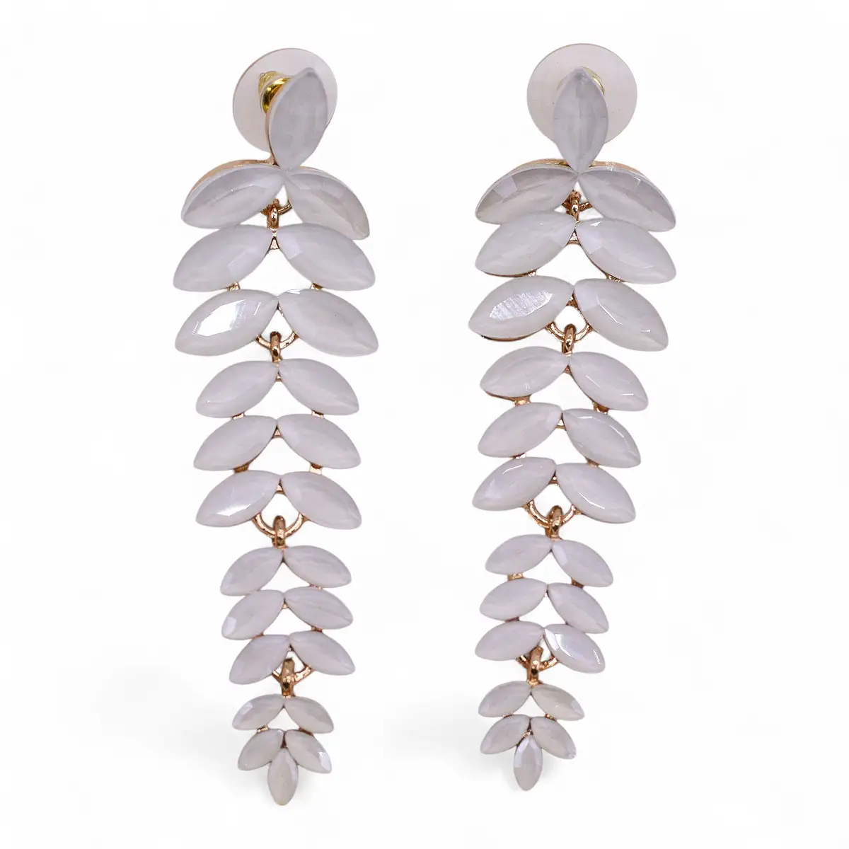 Pearl Vintage glasörhängen med lång hängande design - produktbild 2
