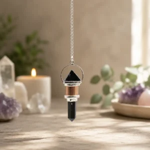 Pendel i obsidian med koppardetaljer The Night Watcher - produktbild 3