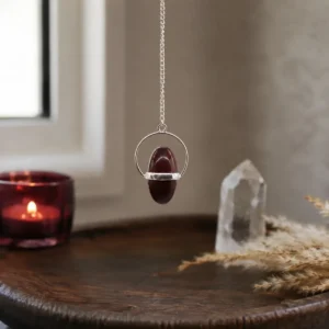 Pendel med Shiva Lingam-ädelsten och ring - produktbild 3