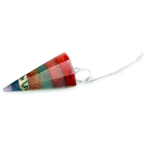 Pendel med sju chakrafärgade ädelstenslager - produktbild 2