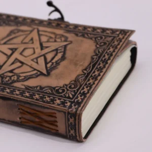 Pentacle anteckningsbok i antikgrått läder med 200 sidor, 17,5x12,5x3 cm - produktbild 2