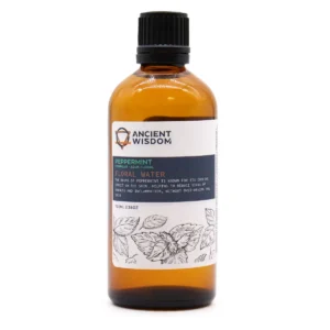 Flaska med pepparmyntshydrolat i 100 ml för hudvård och aromaterapi