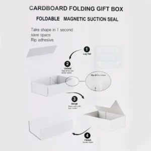 Platt paket presentask med band, medelstor fyrkantig 20x18,2x8 cm, rosa - produktbild 5