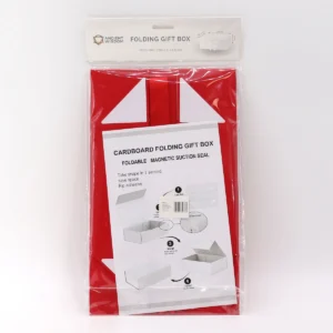 Platt presentask med band, mellan, röd 20x18,2x8 cm - produktbild 2